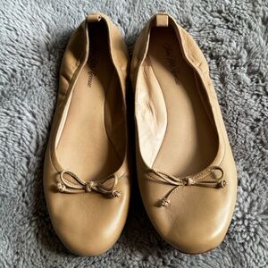 Saks Fifth Avenue Cameron Tan Leather Ballet Flats